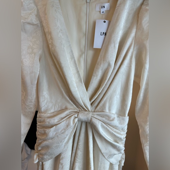 LPA Jacquard Satin Dress in Ivory - Picture 2 of 6